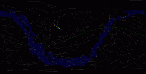 Путь астероида 1991 DB по московскому небу