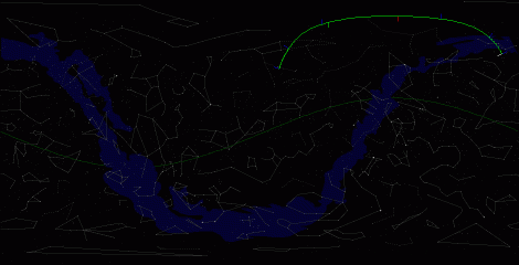 Путь астероида 1997 GL3 по московскому небу