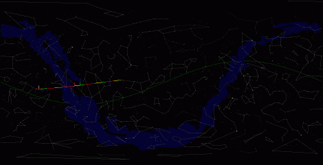 Путь астероида 1998 FW4 по московскому небу