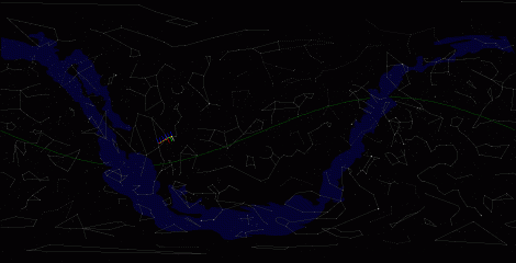 Путь астероида 1998 OR2 по московскому небу
