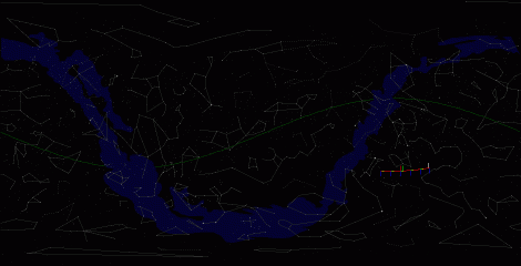 Путь астероида 1998 SJ70 по московскому небу