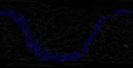 Путь астероида 1998 TU3 по московскому небу