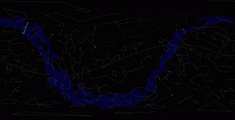 Путь астероида 1999 AP10 по московскому небу