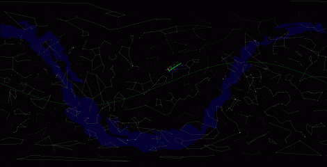 Путь астероида 1999 FK21 по московскому небу