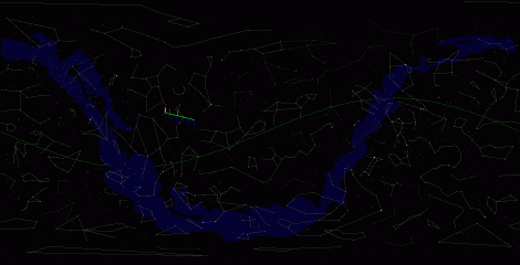 Путь астероида 1999 JD6 по московскому небу