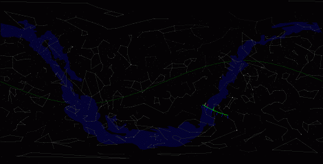 Путь астероида 2000 AZ93 по московскому небу