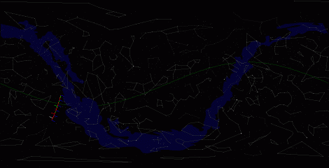 Путь астероида 2000 CO101 по московскому небу
