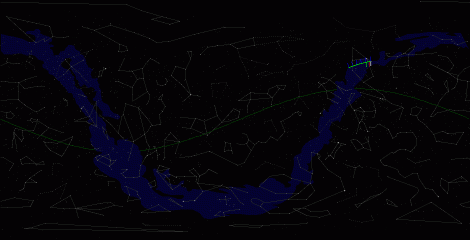 Путь астероида 2000 OJ8 по московскому небу