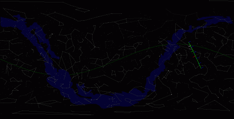 Путь астероида 2000 PN9 по московскому небу
