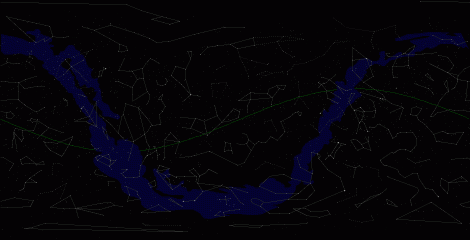 Путь астероида 2001 PT9 по московскому небу