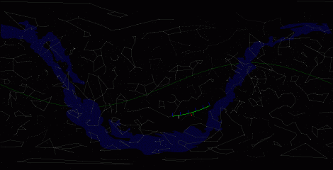 Путь астероида 2001 VH75 по московскому небу
