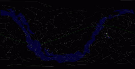 Путь астероида 2001 XR1 по московскому небу