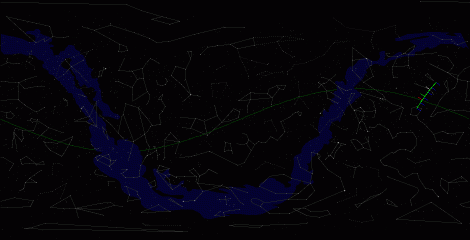 Путь астероида 2002 CY46 по московскому небу