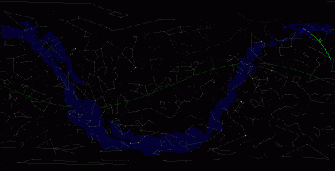Путь астероида 2002 VE68 по московскому небу