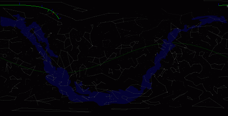Путь астероида 2003 AK18 по московскому небу