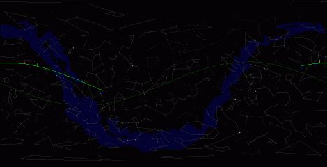 Путь астероида 2003 UV11 по московскому небу