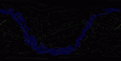 Путь астероида 2004 LV3 по московскому небу