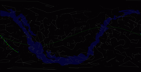 Путь астероида 2005 GC120 по московскому небу