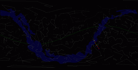 Путь астероида 2006 VB14 по московскому небу