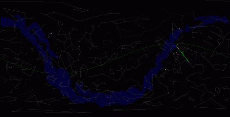 Путь астероида 2006 VB14 по московскому небу