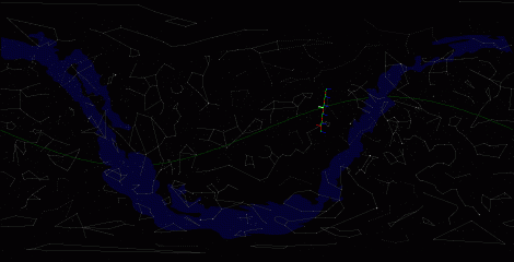 Путь астероида 2007 MK13 по московскому небу
