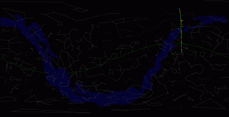 Путь астероида 2008 EE5 по московскому небу