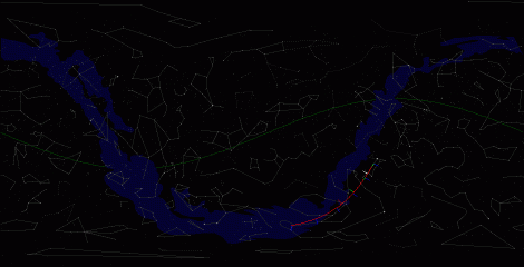 Путь астероида 2008 YZ32 по московскому небу