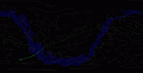 Путь астероида 2009 HD21 по московскому небу
