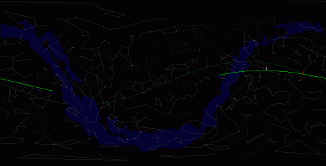 Путь астероида 2010 AL30 по московскому небу