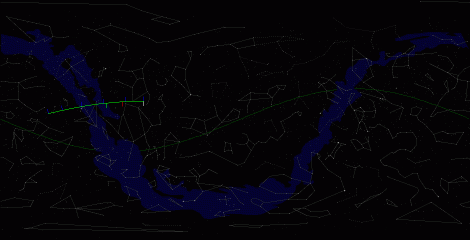 Путь астероида 2010 GU21 по московскому небу