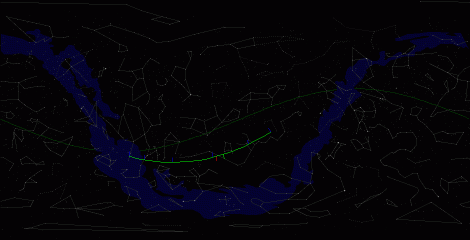 Путь астероида 2010 HF по московскому небу