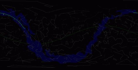 Путь астероида 2010 JL33 по московскому небу
