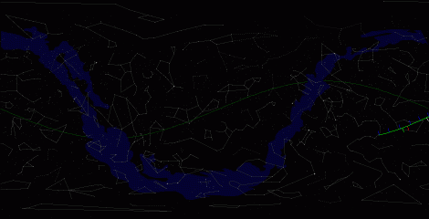 Путь астероида 2010 RC130 по московскому небу