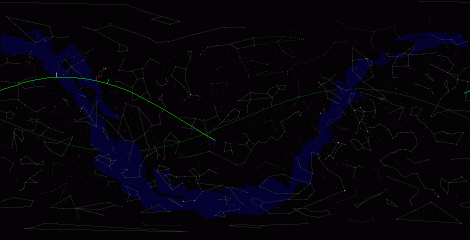 Путь астероида 2010 RX30 по московскому небу