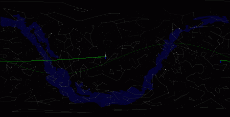 Путь астероида 2010 TD54 по московскому небу