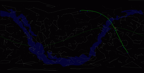 Путь астероида 2010 VK139 по московскому небу
