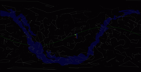 Путь астероида Ahau по московскому небу