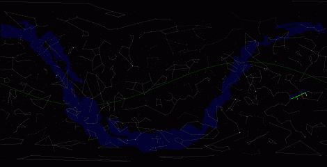Путь астероида Eger по московскому небу