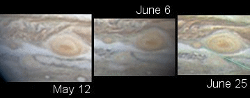 Анимация эволюции штормов на Юпитере