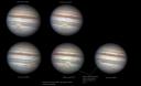 Снимки на которых видно перемещения штормов на поверхности Юпитера