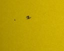 Транзит МКС и шаттла на фоне Солнца
